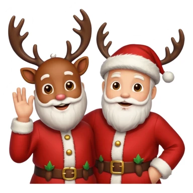 Santa with Rudolph  sticker