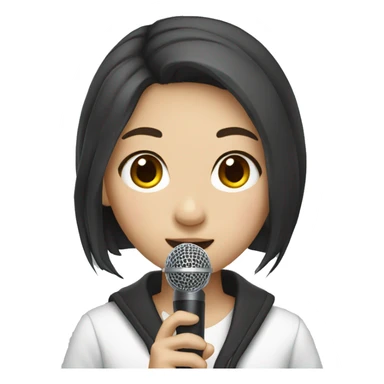 Korean girl with microphone  sticker