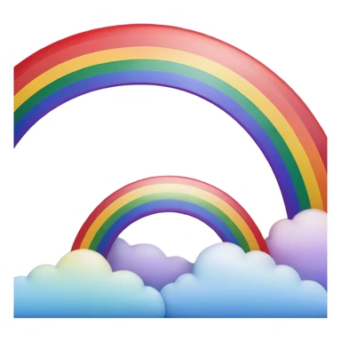 Cinematic Realistic Rainbow Emoji, Arching gracefully across the sky, with soft, glowing hues of red, orange, yellow, green, blue, indigo, and violet blending seamlessly into one another. The rainbow feels like a hopeful promise, gently illuminating the sky with a warm, uplifting glow. Soft glowing outline, capturing the essence of joy, hope, and vibrant color in a stunning rainbow! sticker