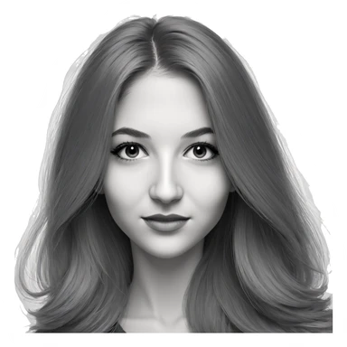 monochrome portrait of smiling girl sticker