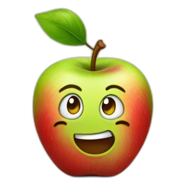 smirking apple sticker