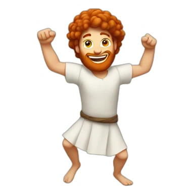 David dancing red-haired biblical sticker