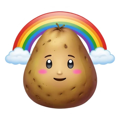 rainbow meditating potato sticker