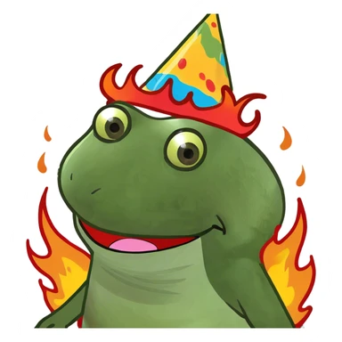 Laughing fire sticker