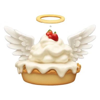 a cream pie flying with angel wings sticker