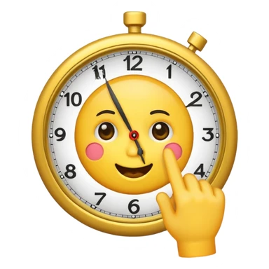 Emoji with a clock it finger  sticker