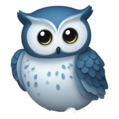 Sea Owl in blue white and black shade sticker