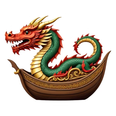 Boat with dragon head  sticker