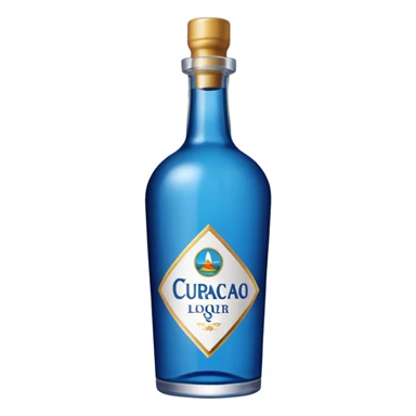 blue curaçao liquor bottle sticker