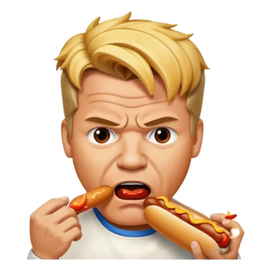 gordon ramsay eat a hotdog, angry sticker