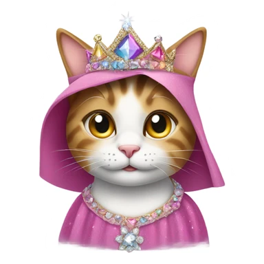 Cat with princess hat sticker