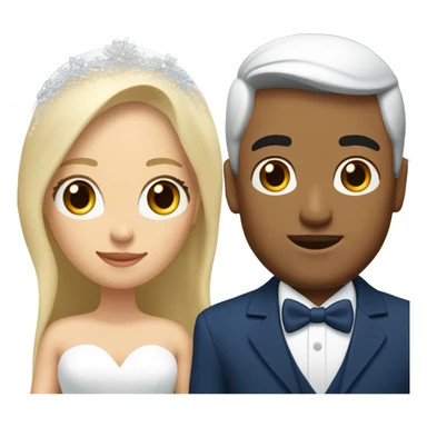Puerto rican beard short hair with blue hat and navy blue suit getting Married with blond long hair girl with white  wedding dress  sticker
