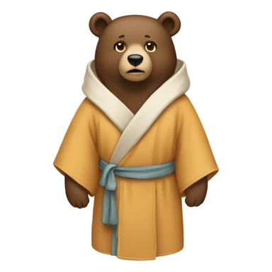 bear wearing a robe sticker