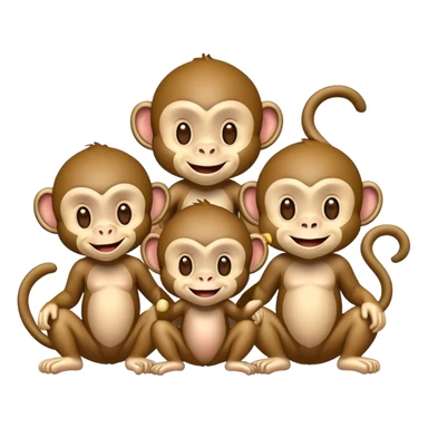 3 monkeys love sticker