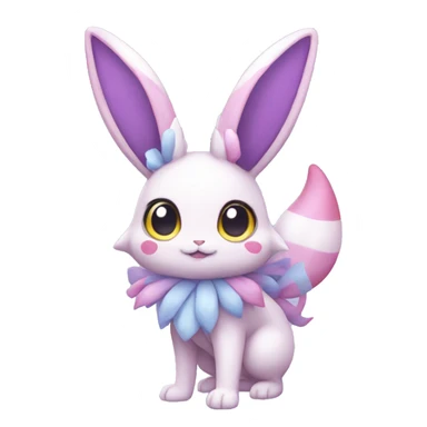 purple Kawaii Sylveon-Bunny-Pokémon full body sticker