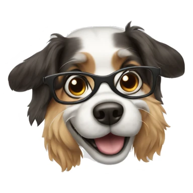 Dog with glasses flying sticker