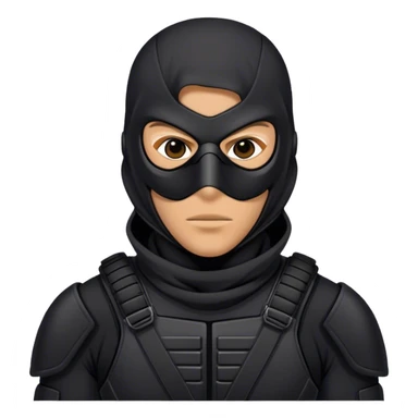 A masked assassin in a black tactical suit sticker