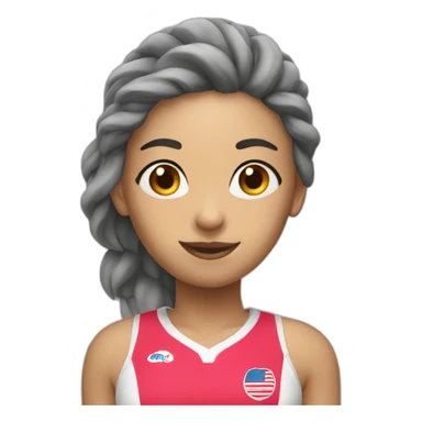 Voley player girl playing sticker