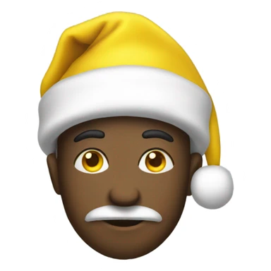 Black and Yellow Santa hat sticker