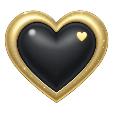 black heart with gold sparkles sticker