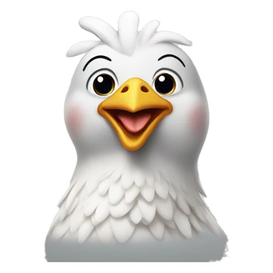 white whole happy chicken emoji sticker