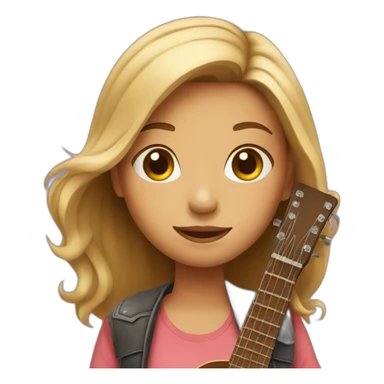 girl with guitar sticker