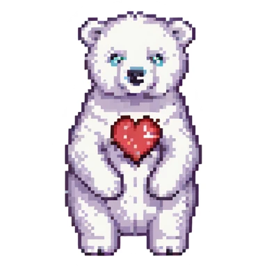 polar bear with heart eyes sticker