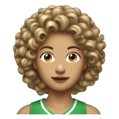 femme athletique cheveux bouclés sticker