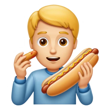 man eating a hot dog sticker