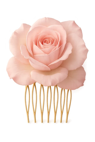 pink rose hair comb, soft and dreamy sticker