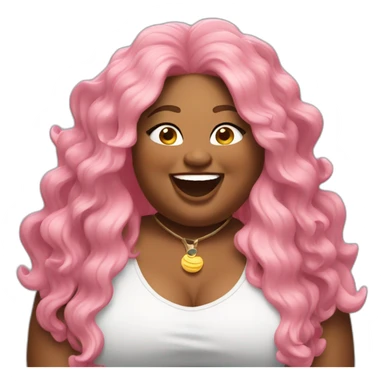 Fat Lizzo laughing sticker