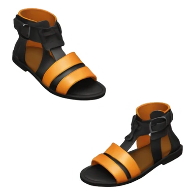 black hermes oran sandals sticker