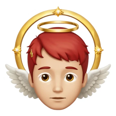 Red man with angel horizontal ring above head  sticker