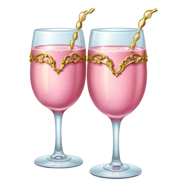 pink champagne rococo glasses cheers sticker