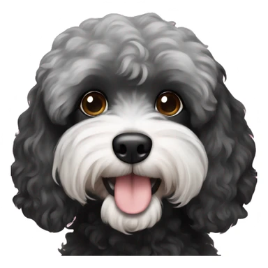 Black poodle Havanese  sticker