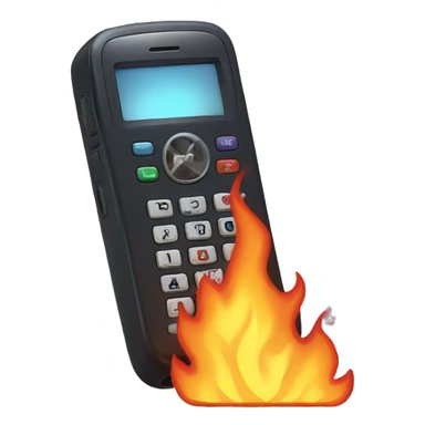 90s flip phone on fire sticker