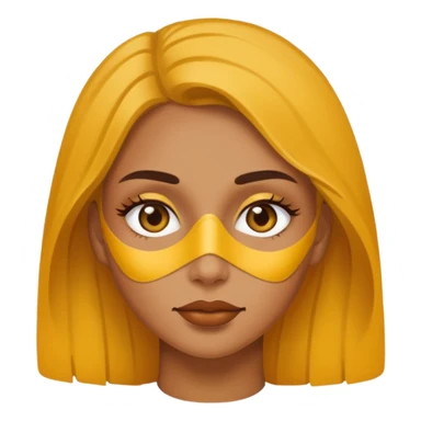 Female with mustard sticker