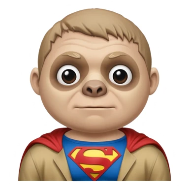 Sloth from The Goonies movie character with misshapen face and superman shirt sticker