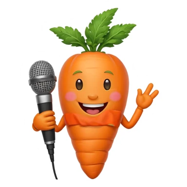 singing carrot with microphone sticker