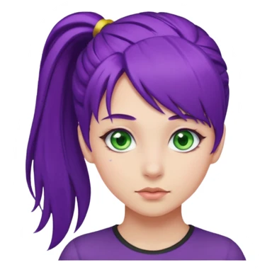 Girl with purple hair with a ponytail  sticker