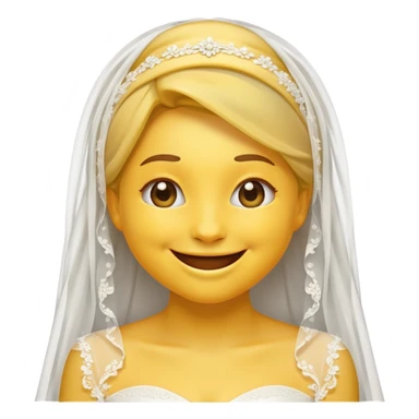Yellow emoji style bride who is giggling  sticker