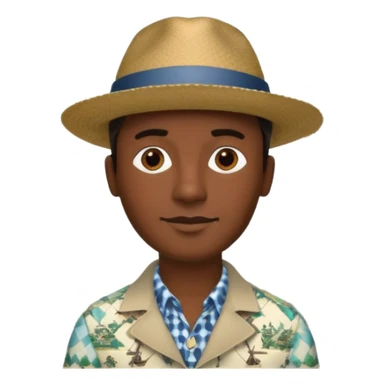 Homme. Créole réunionnais avec chapeau tour eifeil sticker