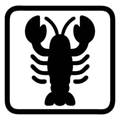 lobster with a square shape around it sticker