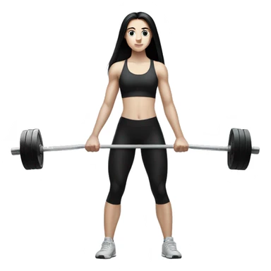 Pale girl with long black hair deadlift sticker