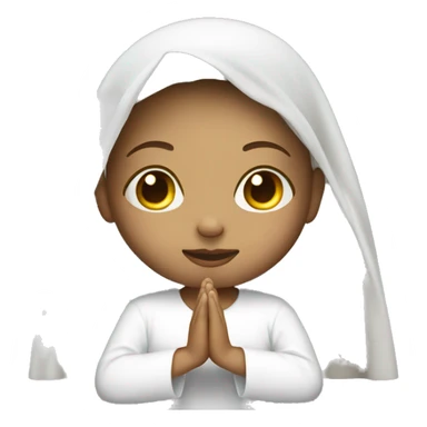 Light skin girl praying with white veil  sticker