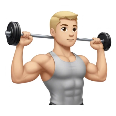 bicep side view holding a barbell sticker