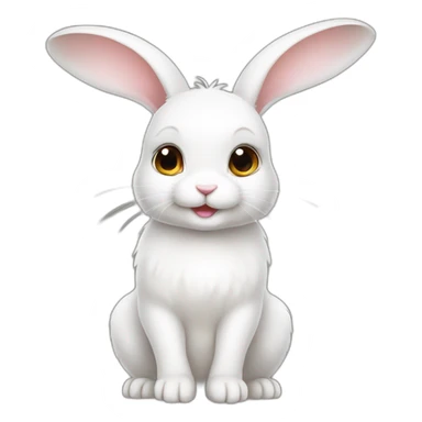 Rabbit white baby rabbit sticker