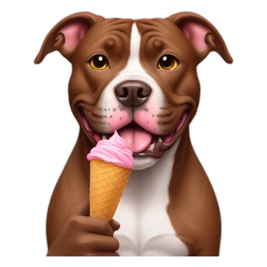 Pitbull holding ice cream sticker