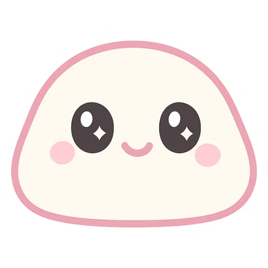A cute mochi character with eyes sticker