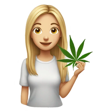 Girl smocking marijuana and saying hello sticker